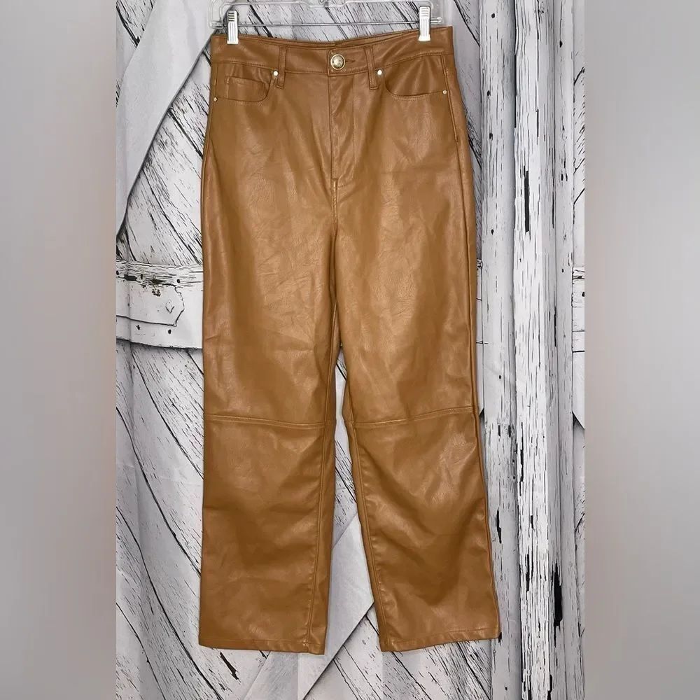 BLANKNYC The Baxter Faux Leather Pants Camel Color Size 28
